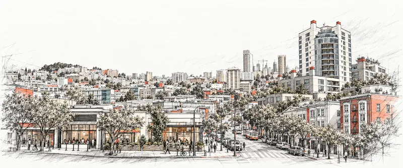 Webster Street architectural illustration